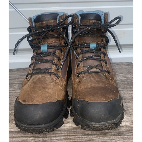 Georgia Boots GB00159 Woman's 5" Blue‎ Collar WP DK Brown Work Hiking Boots 7M - Picture 1 of 12